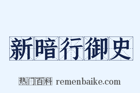 新暗行御史是什么意思的图片